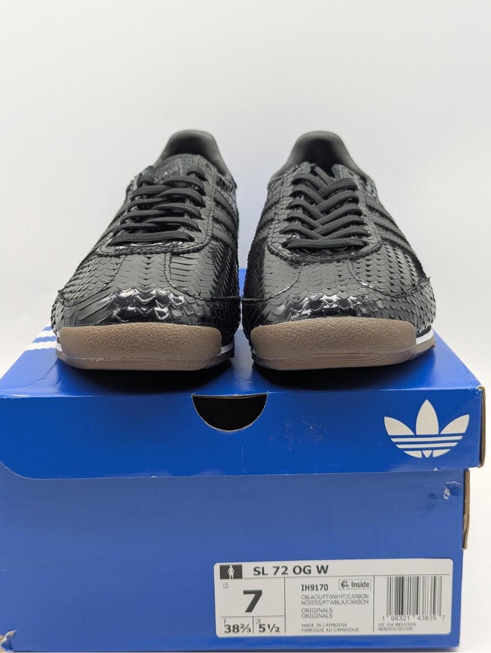 Adidas SL 72 OG W Black Snakeskin Sneakers IH9170 Women's Size 7 / Kids 6Y New - Picture 3 of 9